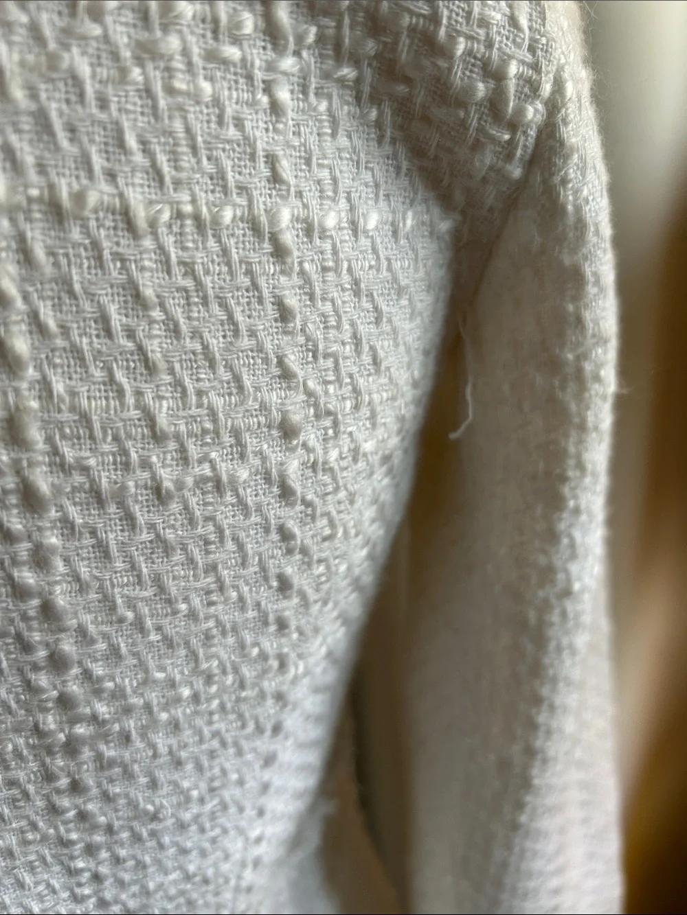 White House Black Market Ivory Fringe-Trim Tweed Blazer - Picture 7 of 11